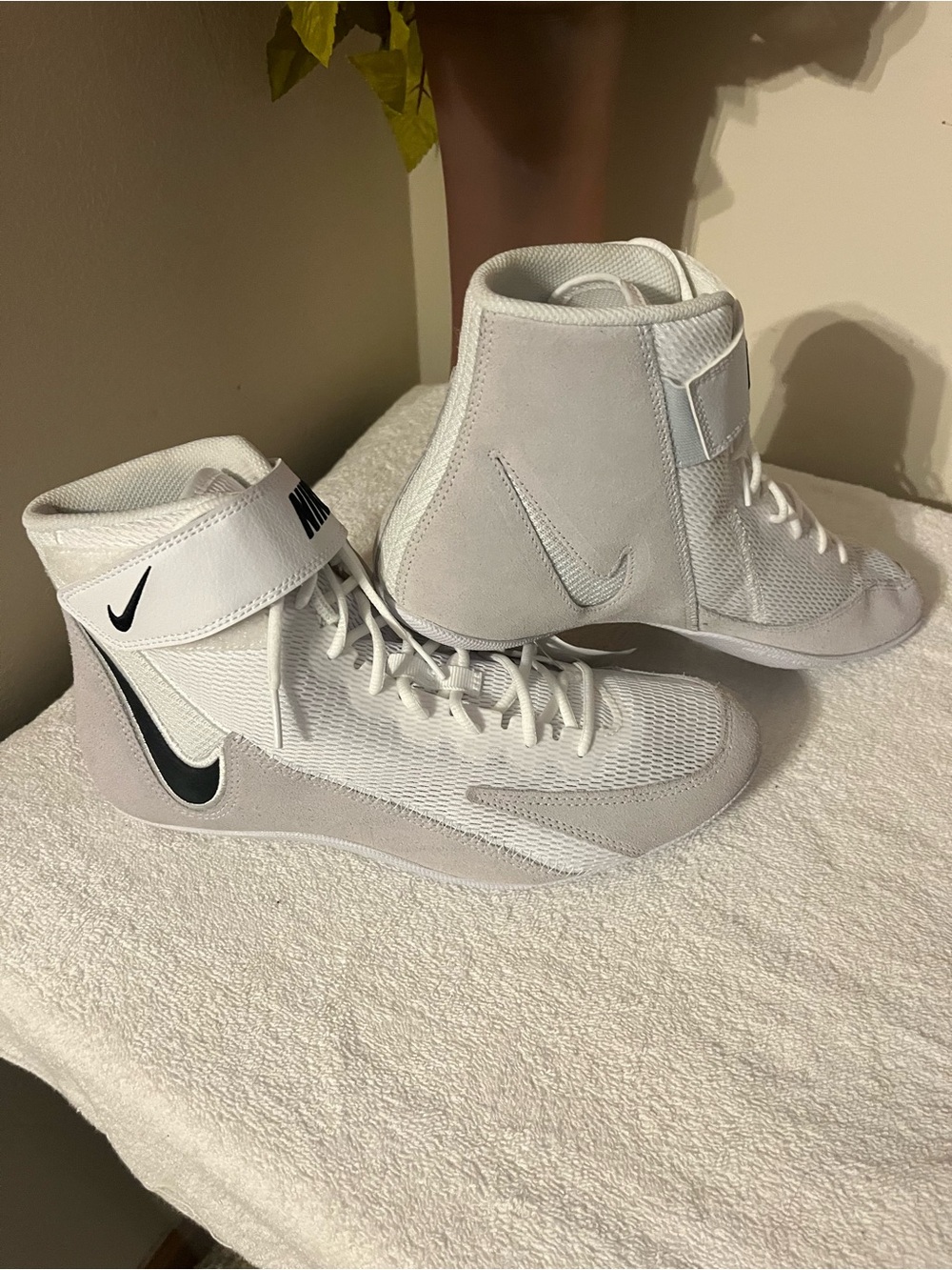 Nike Men’s White and Black High-Top Athletic Shoes